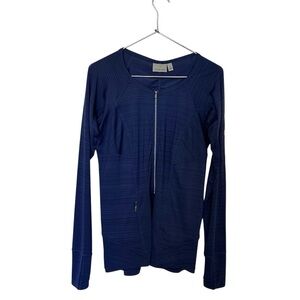 Athleta Navy Blue 1/2 Zip Front Long Sleeve Performance Top Size Small